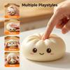 1Pcs  Random Colorrandom Colorglitter Dumpling Squishy,  New Bun Squeeze Stress Relief Ball With Steamer Box For Stress Reli