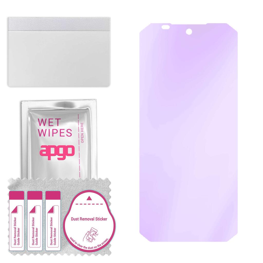 apgo Anti-Blue 9H Hybrid ochranné sklo kompatibilní s Oukitel WP6, flexibilní nano sklo, skvělá náhrada za tvrzené sklo, odolné proti poškrábání, f