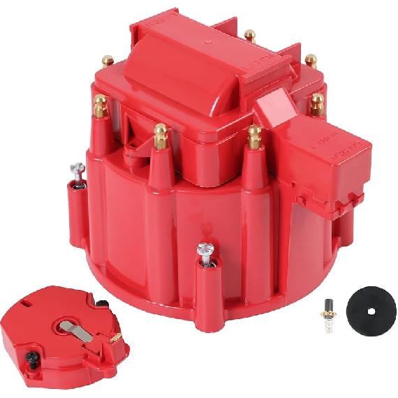 HEI Distributor Cap and Rotor Replacement For K549 SBC 283 305 307 327 350 400 BBC 454 396 427 Black Male Large Distributor Cap Rotor Kit
