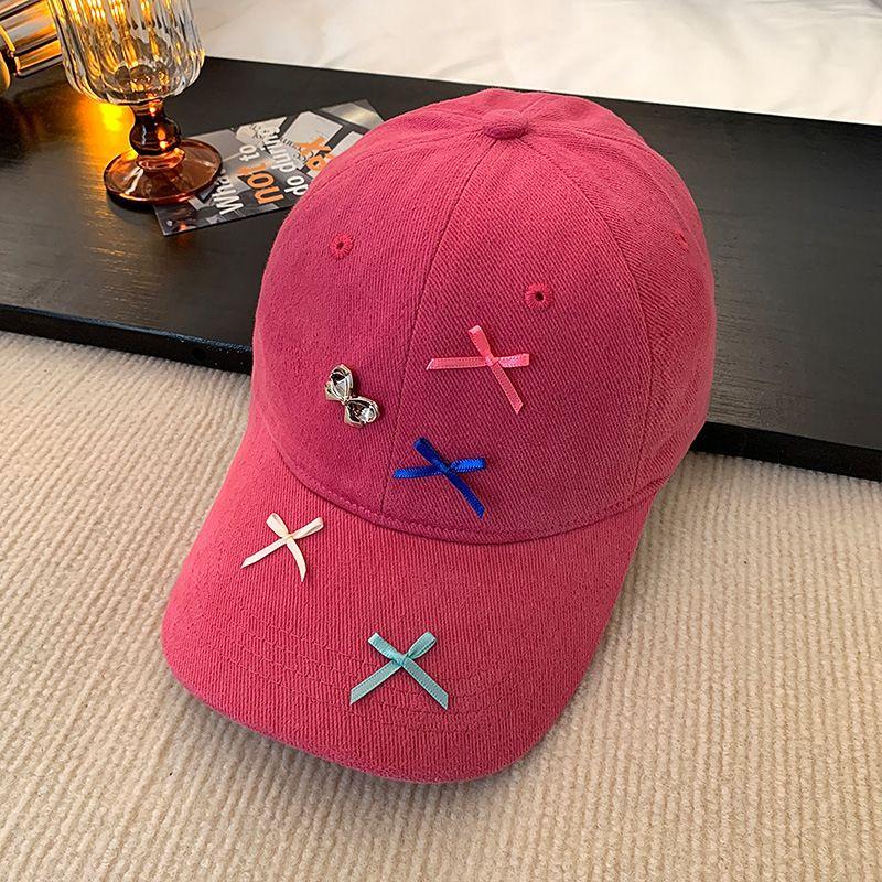 

Новинка 2023 года Дофаминовая милая кепка с бантом Женская весенне-осенняя кепка с маленьким козырьком, подчеркивающая лицо Женская мода Rose Red Adjustable