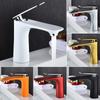 Orange Bathroom Faucet Gold Basin Faucet Brass Hot & Cold Gray Bathroom Sink Faucet Deck Mounted Lavotory Faucet  Waterfall Tap