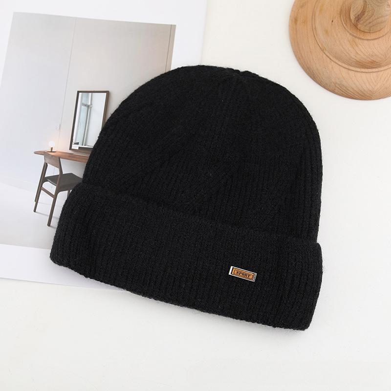 New Korean Knitted Hat for Men In Autumn and Winter Versatile Warm Ear Protection  Thickened Wool Plus Velvet Hat