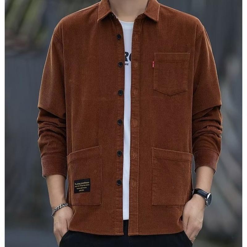 Men's Loose Casual Long-sleeved Shirt Jacket.
