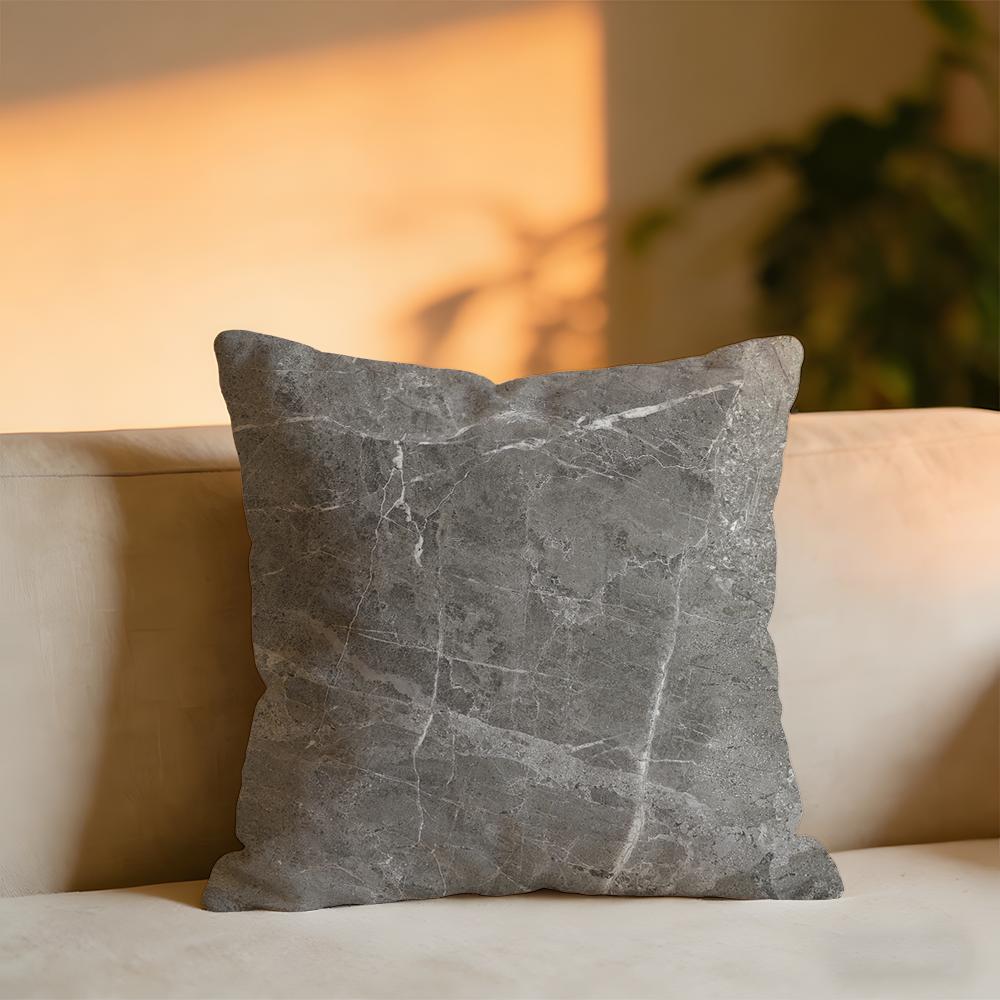 Marble Texture Cushion Cover Cozy Velvet Throw PillowSoft Warm Cushion For Sofa Bed