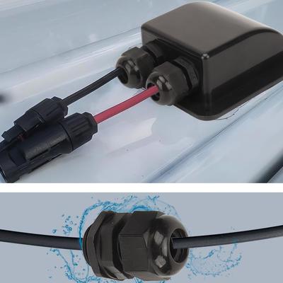 Solar Doppelkabeldurchführung Verschraubungsbox Regendichtes Gehäuse für Wohnmobil-Dach, Boot, Yacht, Camping, Reise, Panel 6mm²‑12mm²