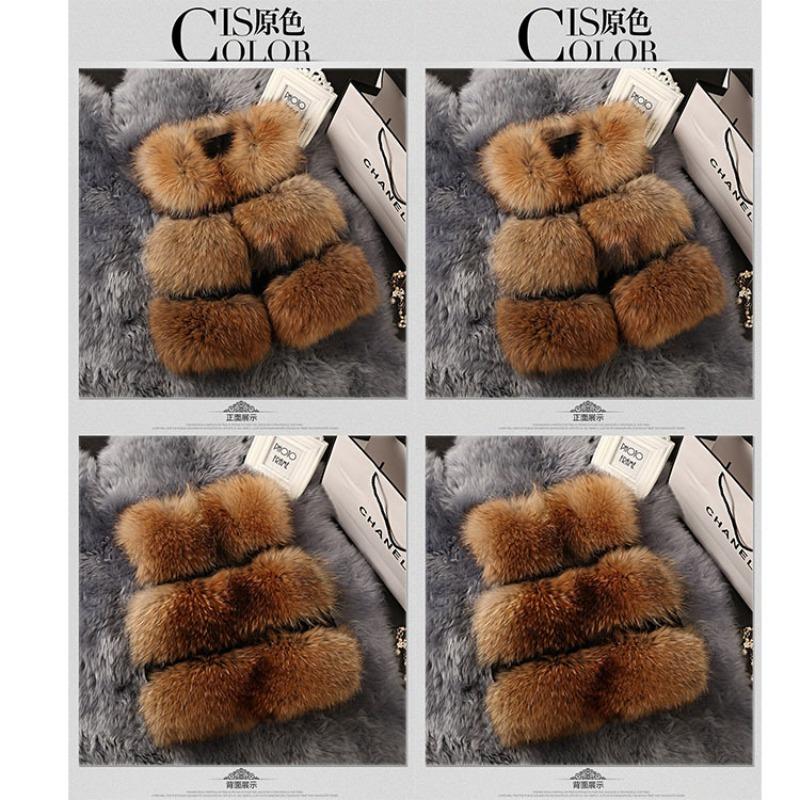 New Haining raccoon fur vest women, Yama fur small coat yellow light and fashionable mink hair