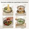 Stainless Steel Fine Mesh Colander With Heat Resistant Wooden Handle For Rinsing Vegetables Straining Pasta Kitchen Use