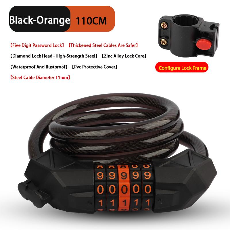 Heavy-Duty Security Anti-Theft Bicycle Lock Lightweight Waterproof Rust-Resistant Steel Cable Lock For Bikes Steel Cable Lock