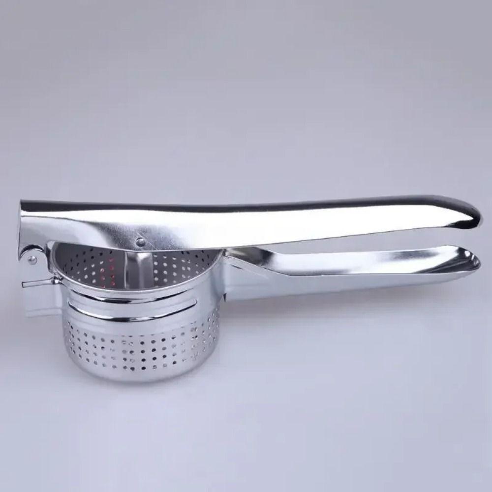 Stainless Steel Manual Stuffing Squeezer Bottom Hole Potato Masher Hand Juice Squeezer  Household