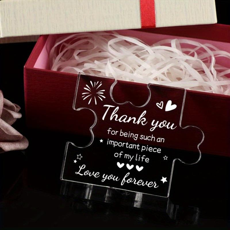 Thank You Puzzle Plaque. Unique acrylic desk decor for coworkers, teachers & friends.