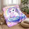 Magical Unicorn with Flowers Theme blanket Lightweight Warm Flannel Blanket Decorative Throw Blanket for Home Decoration
