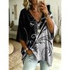 T-shirt da Donna Taglie Forti Scollo a V Maniche a Pipistrello Stampa Etnica Boemia Top Largo Estivo Comodo Traspirante Quotidiano Casual Stile Modellante