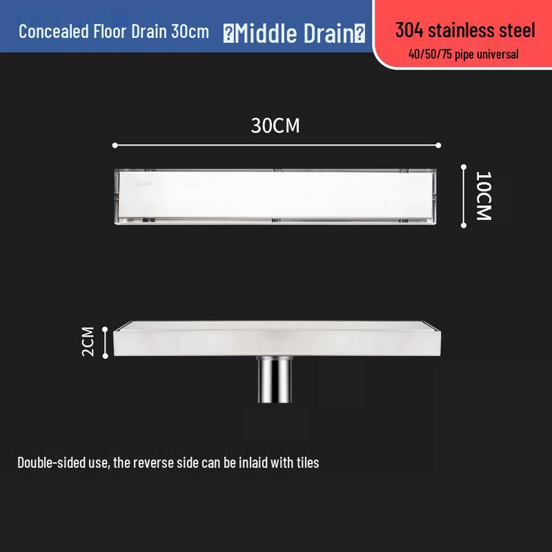 Xuanyong 304 Stainless Steel Concealed Linear Floor Drain