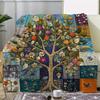 VIKAMA Patchwork Travel  Cover Blanket Four Seasons Universal Flower And Tree Pattern Bedroom Sofa Blanket Home Decoration