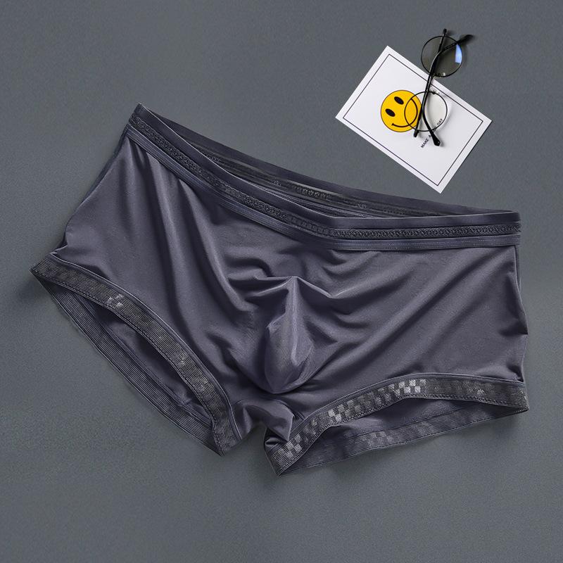 Men's Spring and Summer Lightweight Ice Silk Breathable 3D Convex Mold Design One-piece Briefs