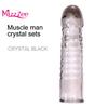 Mizz Zee Men Thicken Lengthen Transparent Condom Enlargement Adult Penis Sleeve Sex Toy