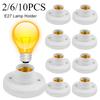 2/6/10PCS PC E27 Screw Cap Socket White Ceiling Light Lamp Bulb Fixing Base Stand Light Bulb Holder Spiral LED Bulb Base