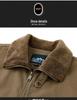 Chaqueta de piloto de la Fuerza Aérea de Alta Gama para Hombre: Terciopelo Forrado de Invierno, Algodón Puro, Corte Holgado, Ropa de Abrigo con Solapa para Personas de Mediana Edad.