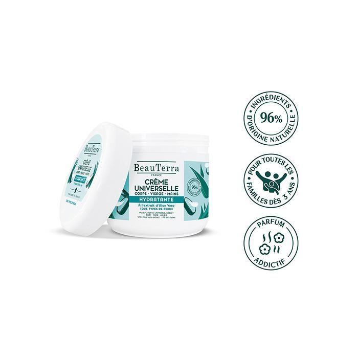 BeauTerra Crème Universelle Hydratante à l'Aloe Vera 400 ml