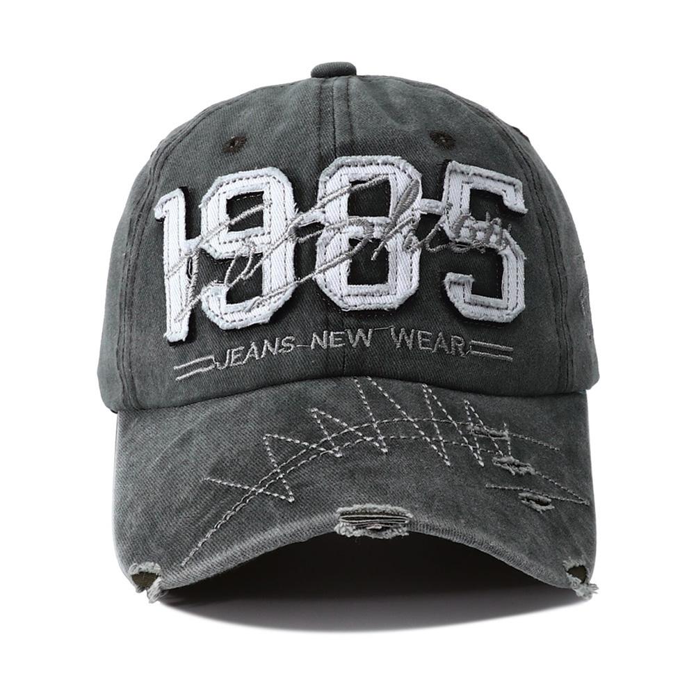 Streetwear Urban Style Street Lettering Alphabet Cotton Washed Hat Snapback Adjustable Hop Hip Stitching Embroidered 1985 Men Women Cap Baseball