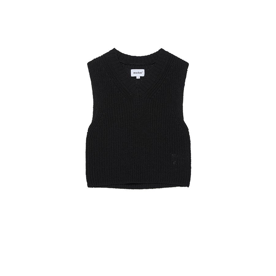 Markm Women'S V-Neck Crop Knit Vest (Mivcc8351)