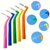 10pcs Interdental Brushes Angled L-Shaped Dental Cleaning Brushes Nylon Floss Picks Orthodontic Care & Teeth Cleaning Tools