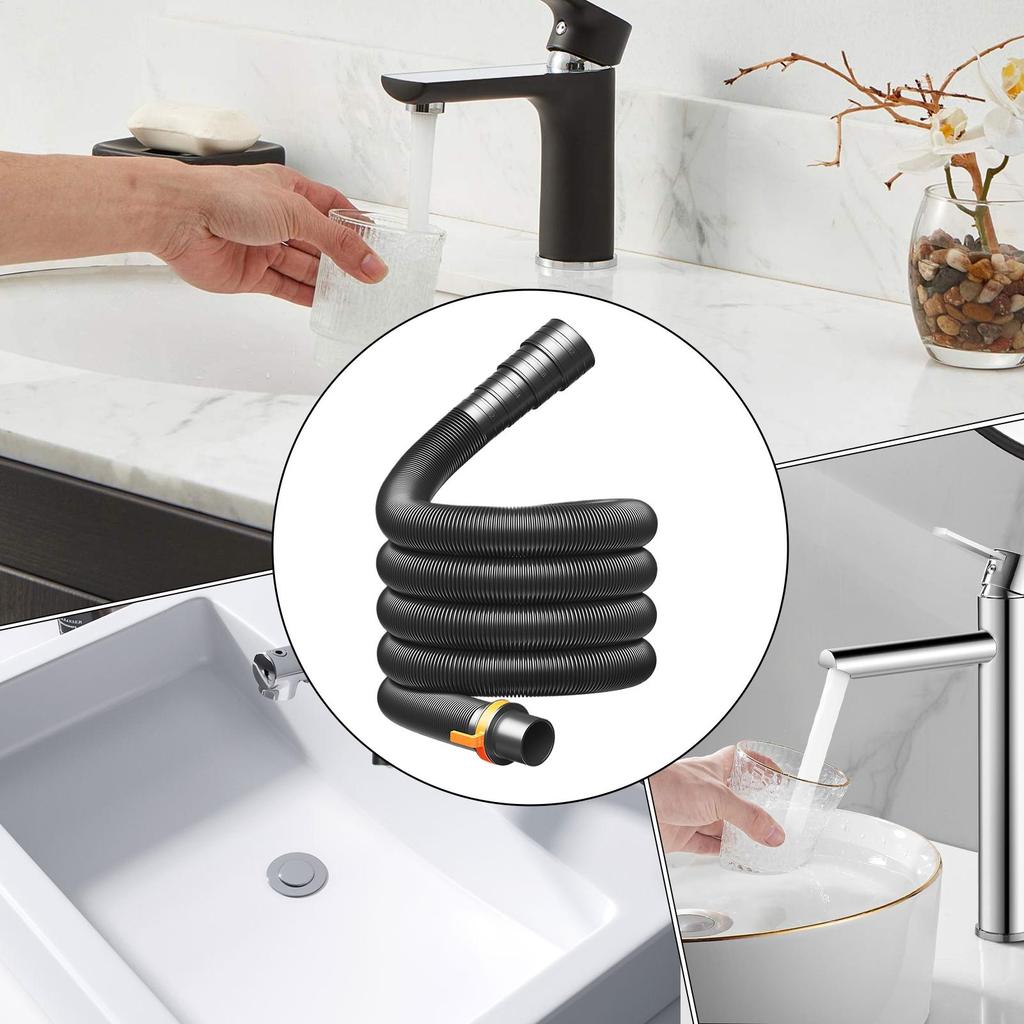 RV Water Hose Camping Water Hose Trailer Waste Pipe Expandable Sealing Waste Water Hose for Lawn Marine Camping Travel Trailer