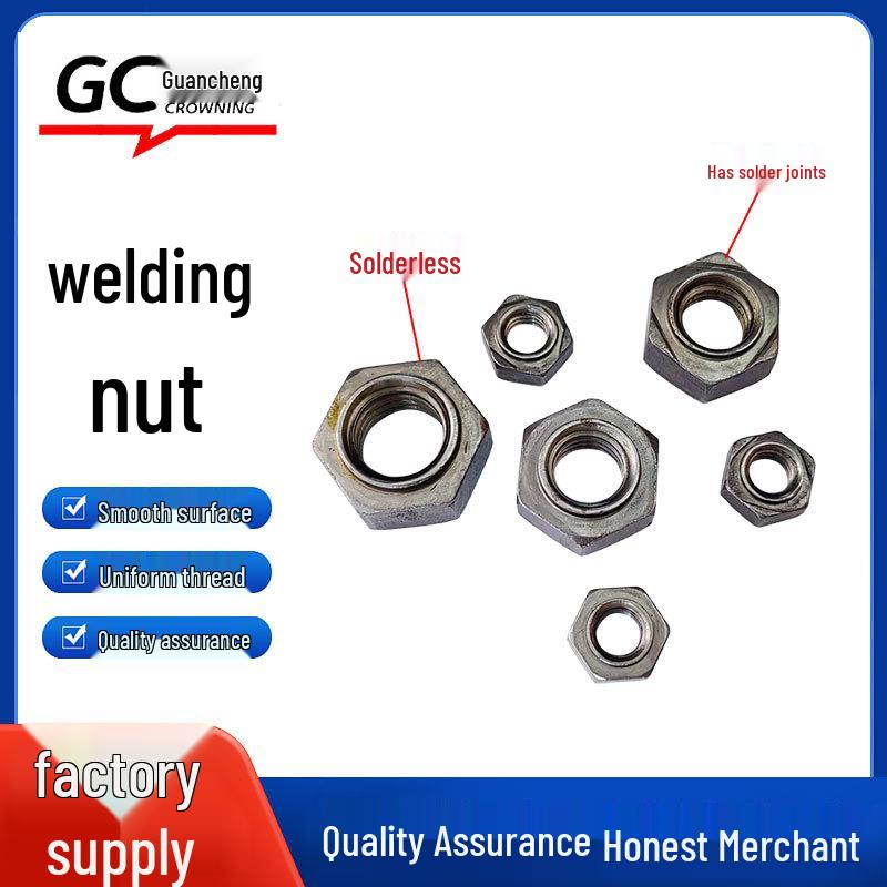 Hexagonal Carbon Steel Welding Nut, Natural Color, M4-M16