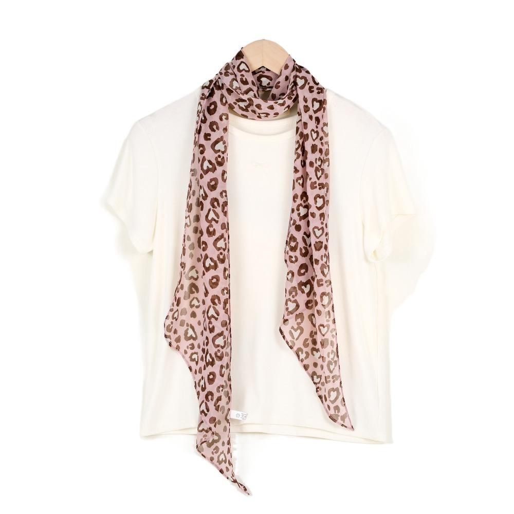 Ribbon Scarf Headband Thin Long Scarves Luxury Leopard Print Scarf  Dress Decor
