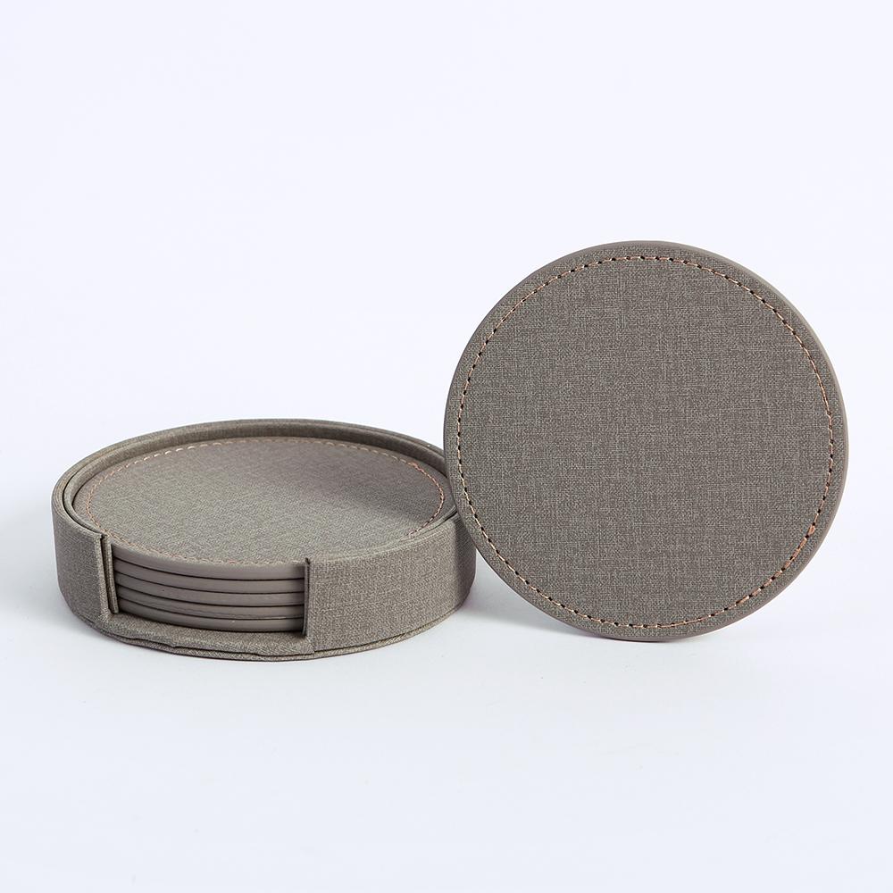 6 Stück Holzmaserung Leder Untersetzer Wasserdicht Hitzebeständig Antihaft Platzsets Tee Kaffeetasse Heim Bar Theke Heimdekor