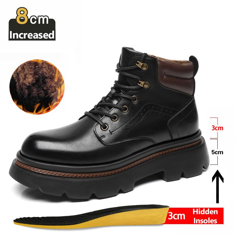 Outdoor Men Ankle Boots Retro British High-top Men's Boots High Quality Leather Shoes Man Motorcycle Boots Anti Slip Snow Boots