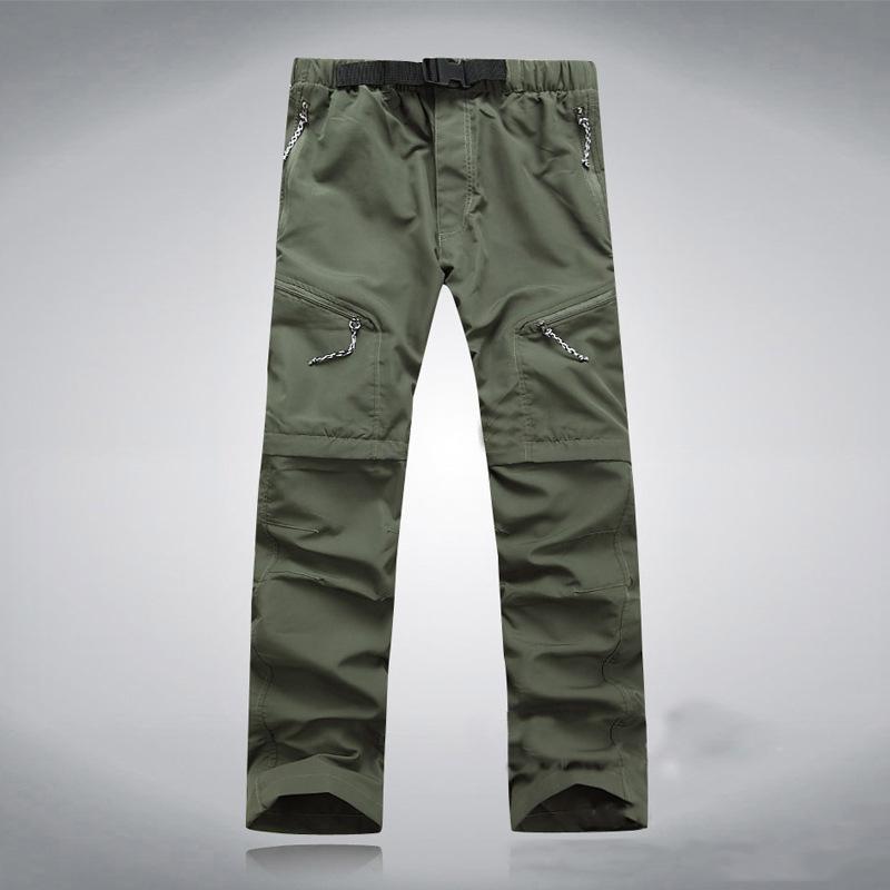 

Summer Pants Men Women Cargo Pants Waterproof Camp Work Pants Detachable Stretch Shorts XXXL зелений