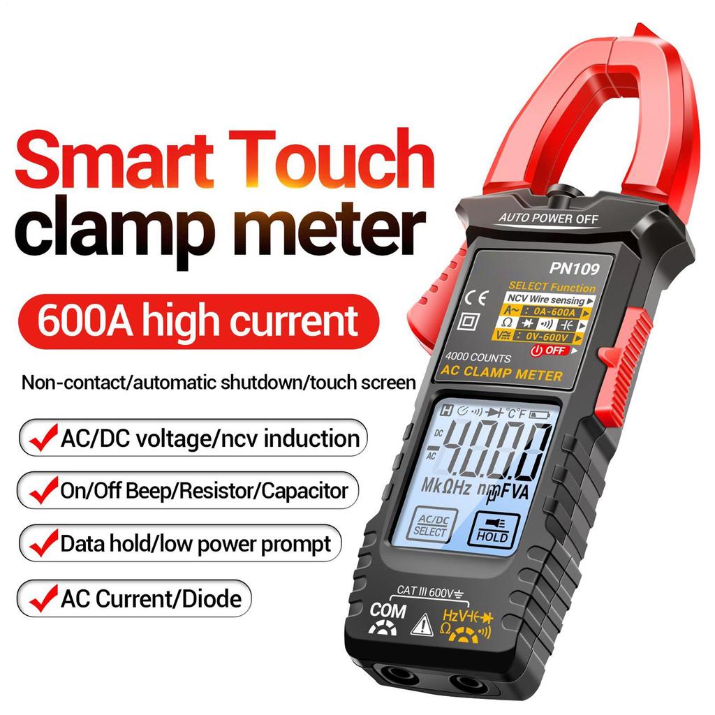 Clamp Meters DC Amp Clamp Meter 4000-Count Automatic Detector Portable LCD Backlight For Current Capacitor Circuit Wire Breaker