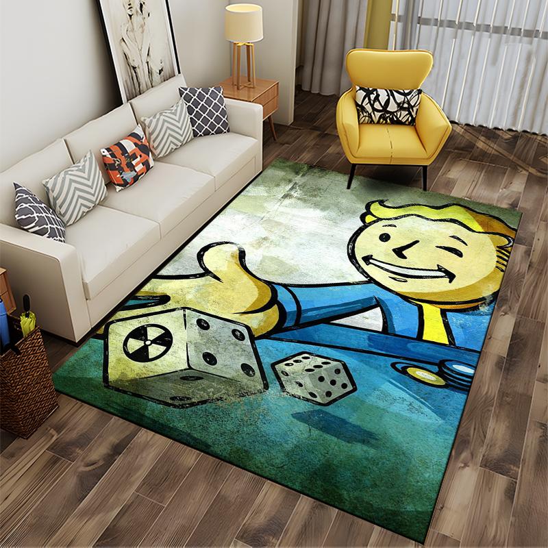 Smiling Cartoon Character with Dice Rug Non-slip Rug Suitable for Living Room and Bedroom Sofas.