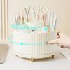 360 Rotating Makeup Brush Holder Desktop Cosmetic Organizer Rotating Desktop Storage Box Portable Lipstick Eyeliner Holder