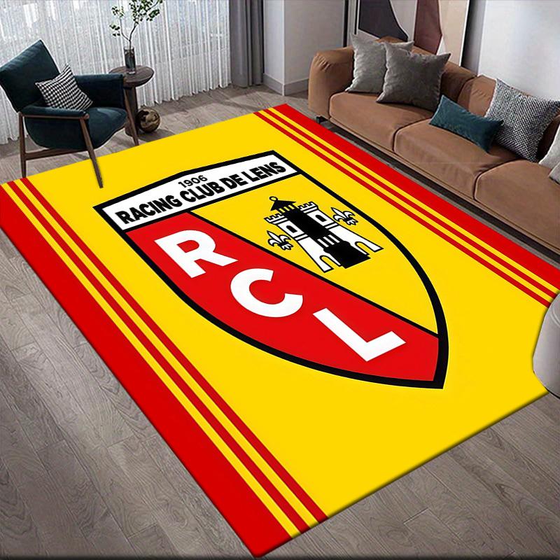 Racing Club De Lens Flannel Pattern Square Carpet,Area Rug,Carpet Rug for Living Room Bedroom Sofa Playroom Decor,Non-slip Floor Mat
