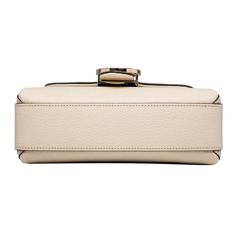 Gucci Double G Buckle Chain Lychee Grain Cowhide Messenger Bag Accordion Shoulder Crossbody Mini Women Bags White 607720-CAO0G-9522