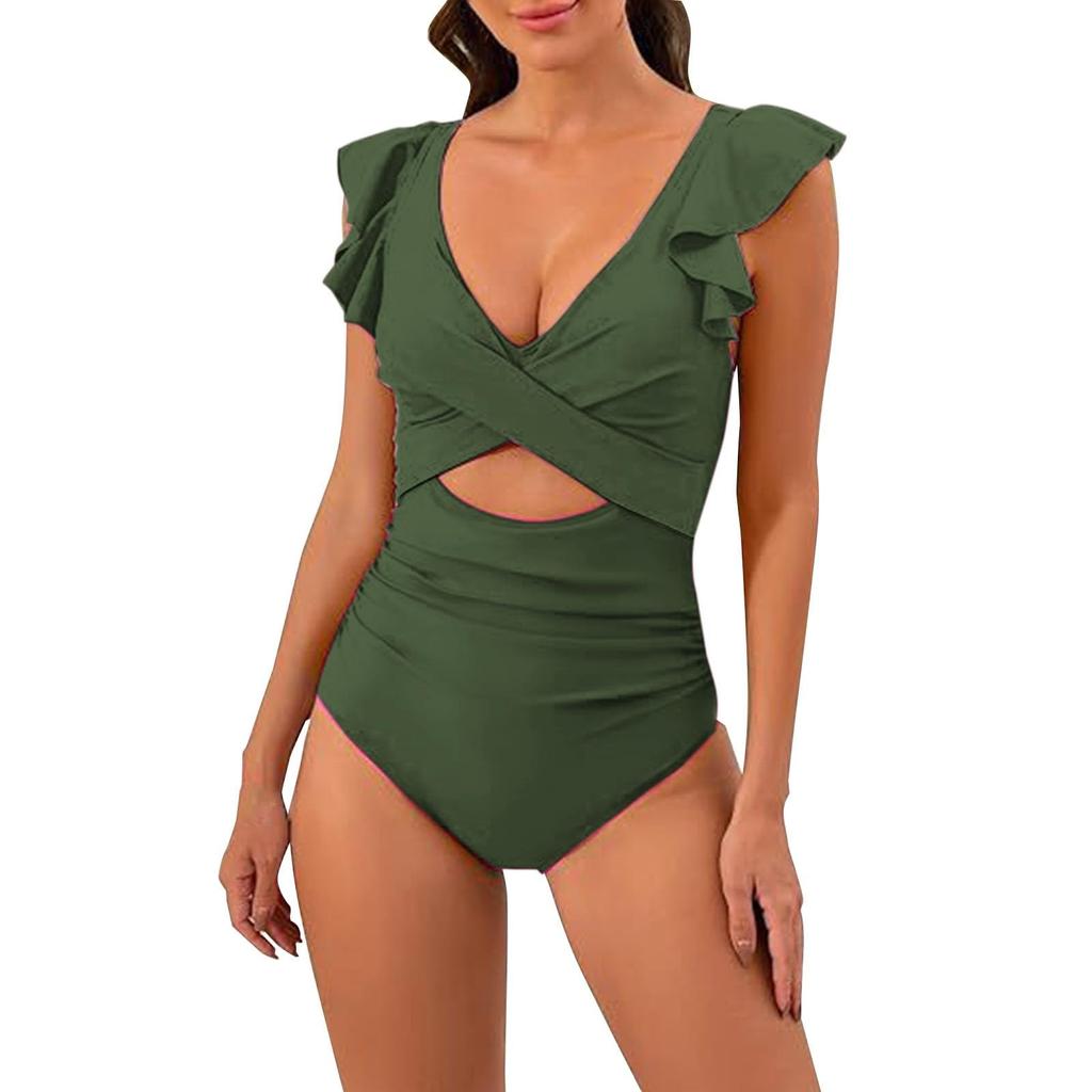Women's One-Piece Sexy Bikini Fashion Solid Colour With Bra Pads Without Steel Support Swimming Costume