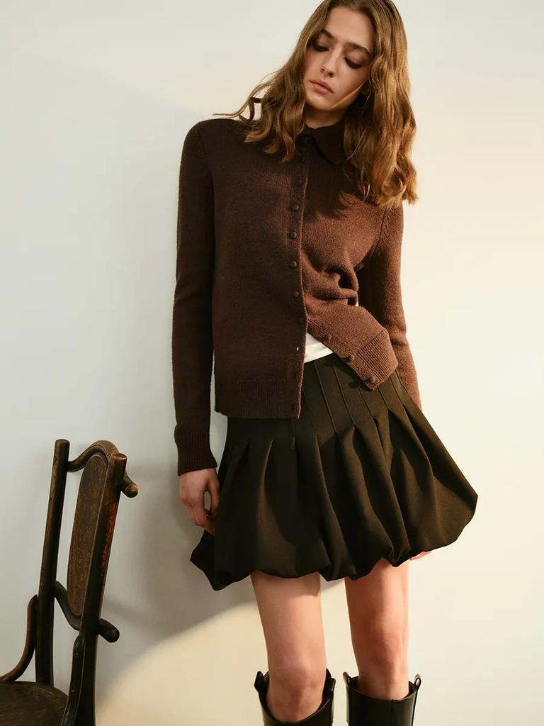 Single-breasted Knitted Cardigan Women's Autumn and Winter New High-end Long-sleeved Top Thickened Soft Waxy Lapel Sweater Jacket