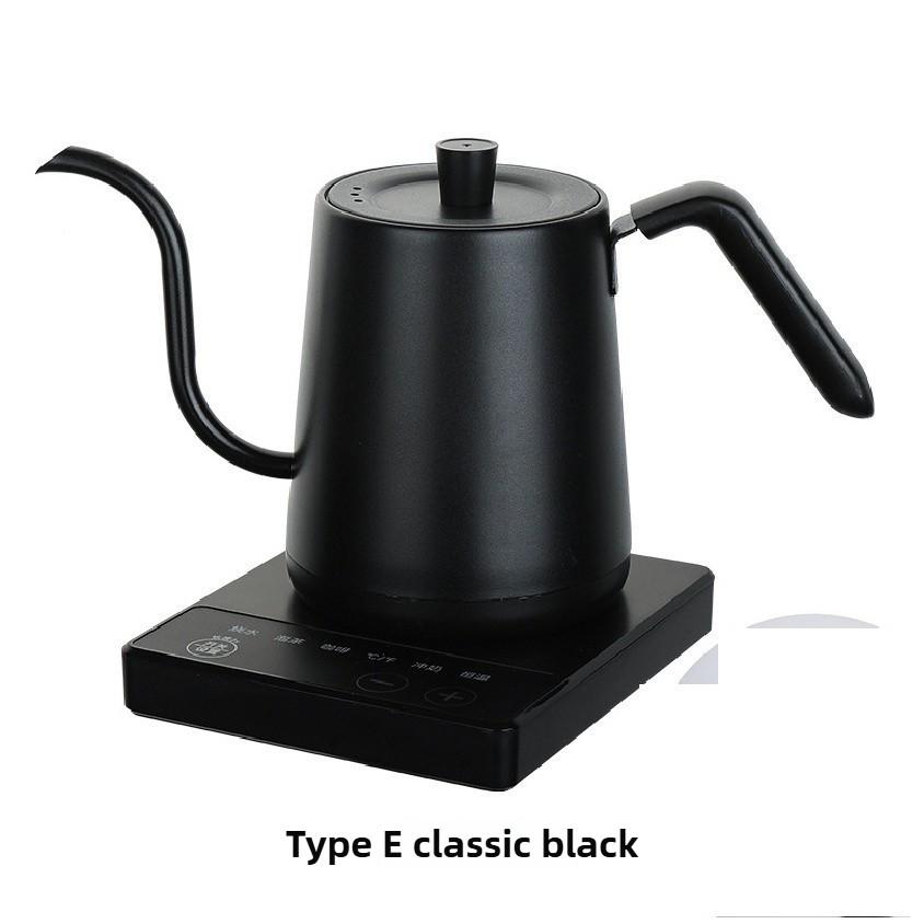 

Электрический кофейник 800 мл, бытовой, с контролем температуры, грелка для воды, чайник из нержавеющей стали с гусиной шеей чёрный