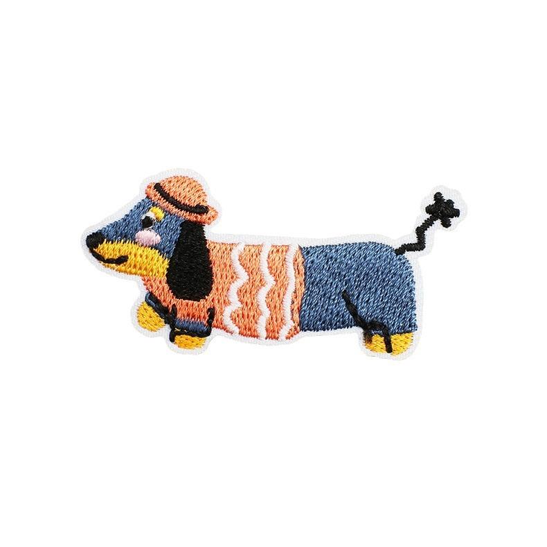 Korean Cute Dachshund Dog Embroidery Cloth Sticker Diy Bag Dress Up Puppy Patch Sticker Computer Embroidery Zhang Zai Ironing