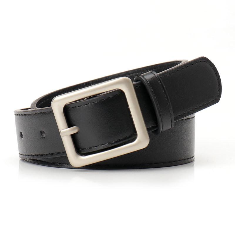 Womens Retro Leather Belt With Alloy Buckle For Casual Chic Style
