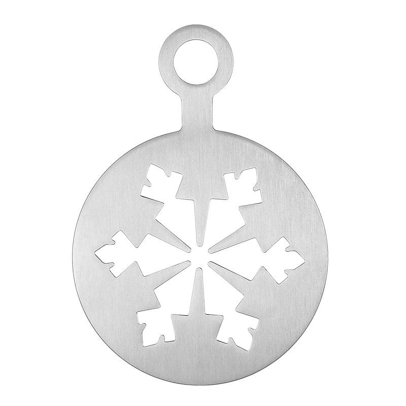 WTEMPO 4PCS Creative Coffee Latte Art Molds Stainless Steel Fancy Cake Decorations Making Molds Milk Foam Spray Powder Mold Snowflake Heart Pattern