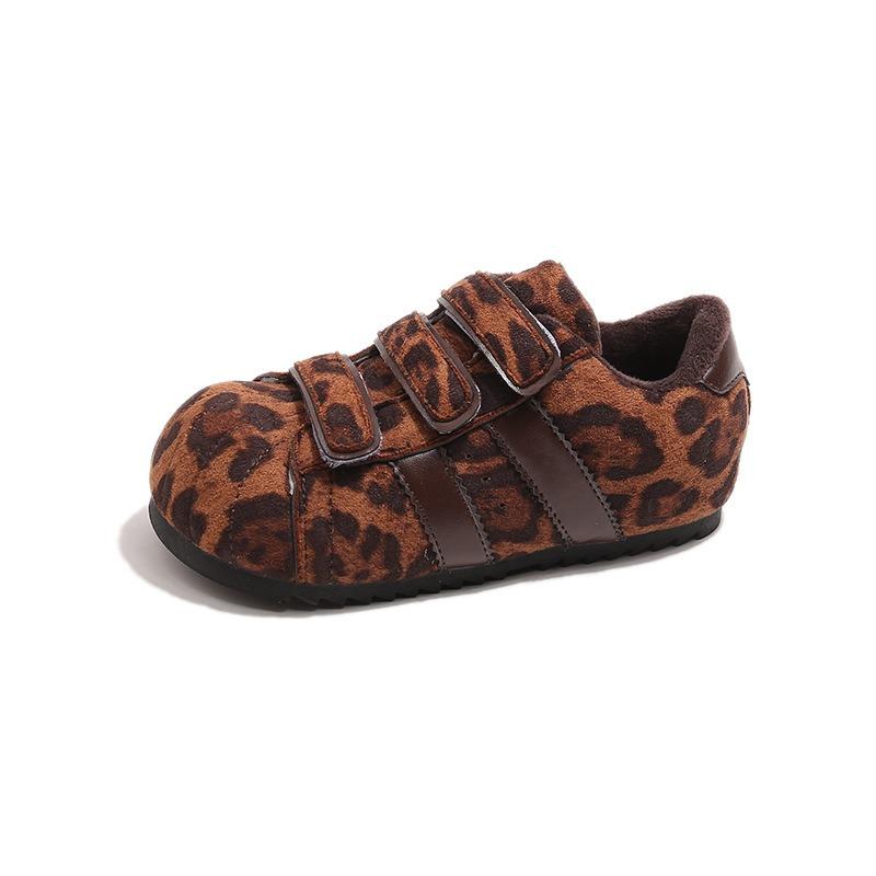 Children’s Retro Suede Fashion Lined German Trainer Shoes, Autumn/Winter New Arrival, Velcro Clunky Cute Big-Head Casual Shoes