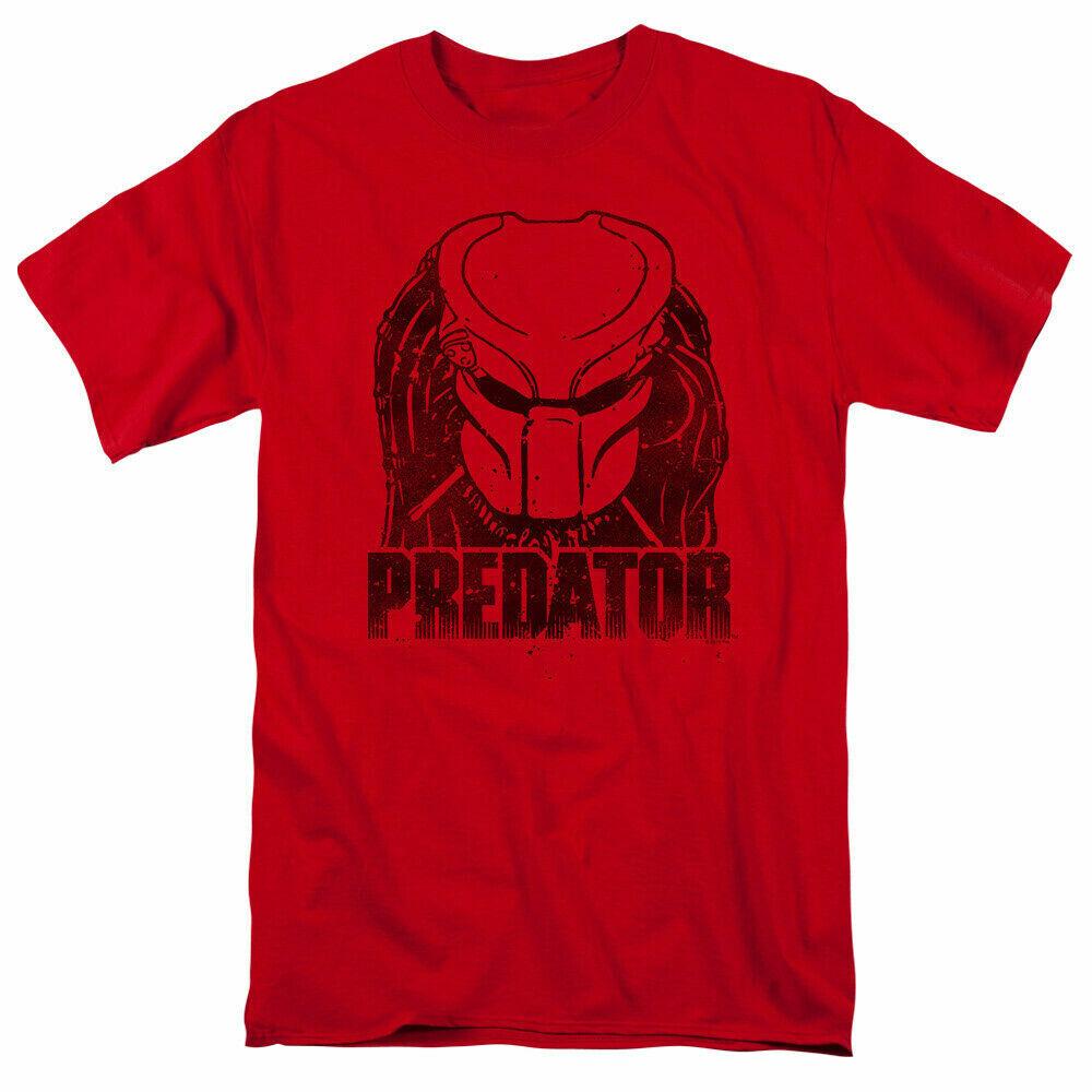 Predator Logo T Shirt Licensed Sci-Fi Alien Movie Retro Classic Tee New Red XXXXL