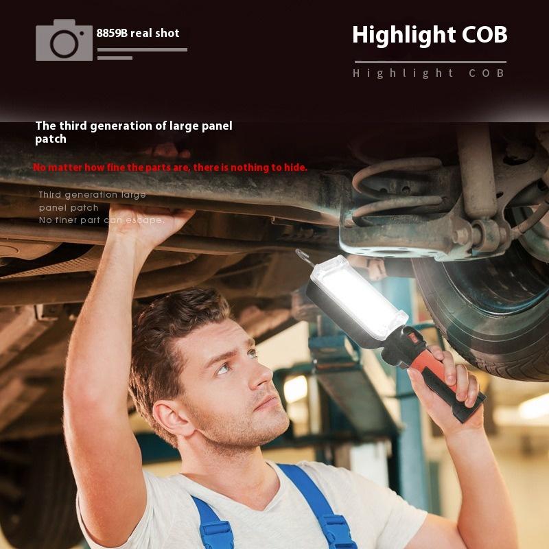 Portable COB Lanterns USB Rechargeable LED Flashlight Auto Repair Camping Working Lamp Use 2*18650 Battery with Hook Magnet