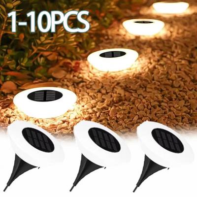 1-10PCS Solar Powered Lawn Lights Outdoor Waterproof Garden Lights LED Floor Lights Landscape Lighting Buried for Yard Decor
