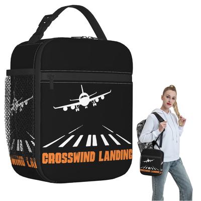 Airplane Crosswind Landing Insulated Lunch Bag for Women Kids Portable Food Boxes Thermal Lunch Box Tote