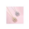 Collier pendentif - Argenté - Trèfle à quatre feuilles - Acier au titane - Cristal - Femme