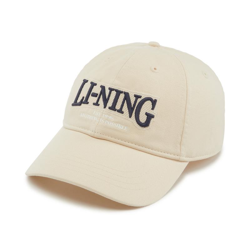 Li Ning Sports Life Collection Cotton Baseball Caps Unisex Dune Khaki AMYV203-2 56-60cm
